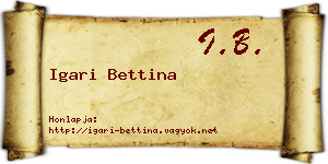 Igari Bettina névjegykártya